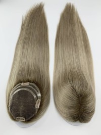 100% virgin human hair topper for hair salon oweners Top grade Platinum blonde hair topper for salon