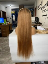 Brown color human hair wig