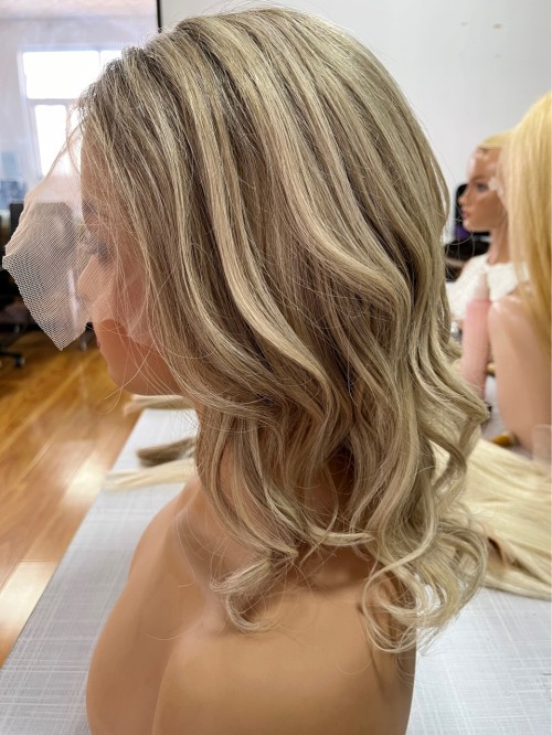 Latest model kosher human hair wigs Silk base on top lace in back
