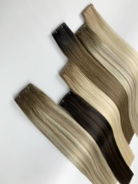 Wholesale 100% European Remy Virgin Human Hair Extensions Light Color Double Draw Invisible Seamless hand-tied weft