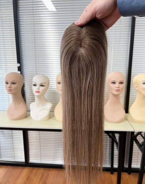 Luxury quality Silk base human hair topper 14inches