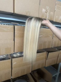 Top grade Platinum blonde hair topper for salon